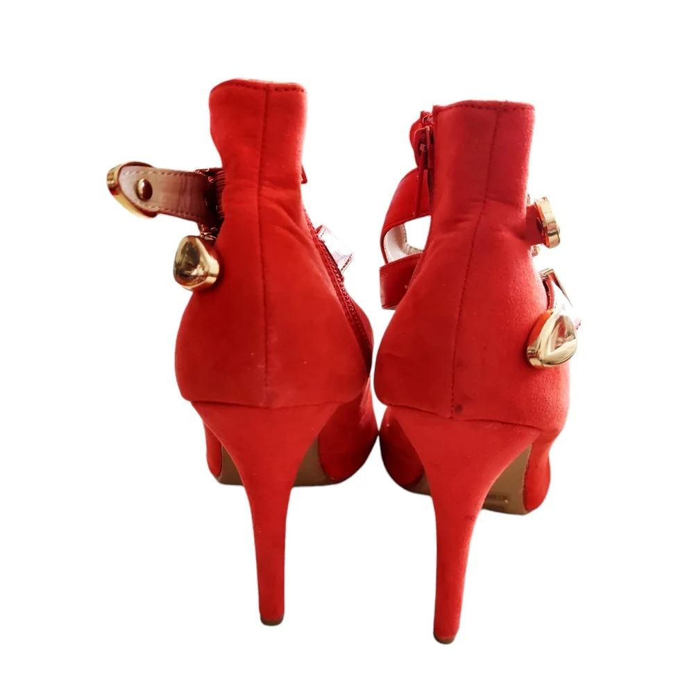 Akira Open Toe Double Ankle Strap Heels - Picture 3 of 8